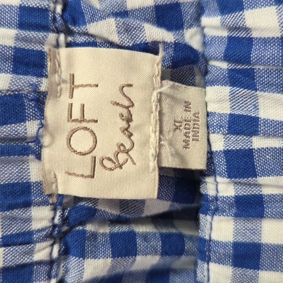 LOFT Beach Gingham Wide Leg Pants - Picture 3 of 5